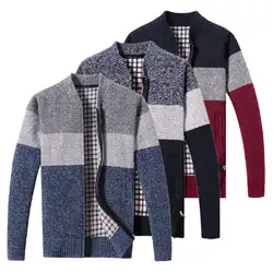 2019 новые мужские свитера Осень Зима теплые кашемировые шерстяные свитера на молнии мужские повседневные трикотажные свитера мужская