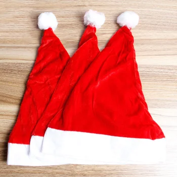 

Red Christmas Hat Santa Claus Baby Adult Xmas Dinner Decorations For Home New Year Decoration Supplies Kids Favor