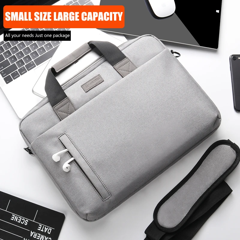 Bolsa do Portátil Case 13.3 14 15.6 17.3 Polegada Bolsa do Caderno à Prova d Água para o Macbook Air Pro 13 15 Computador Bolsa de Ombro Maleta Bolsa - Imagem 5