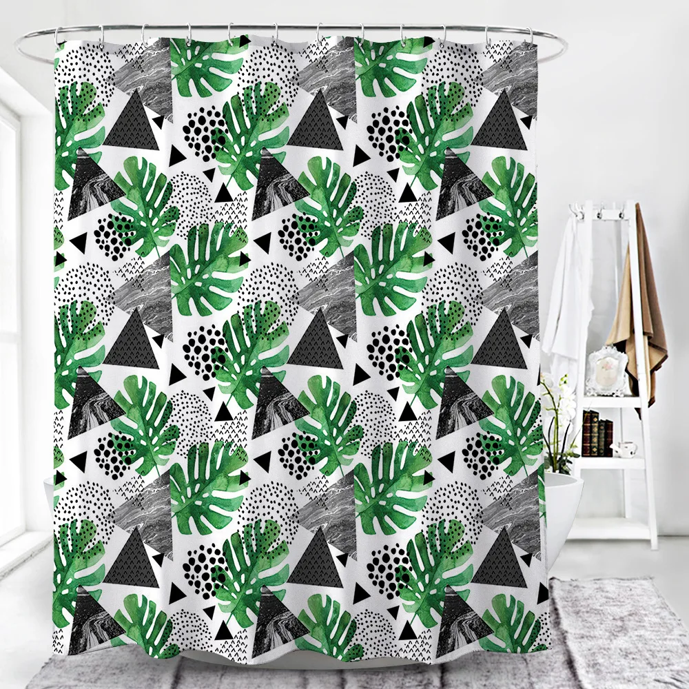 

Cross Border for Plant Shower Curtain Bathroom Partition Bathroom Curtain Shower Waterproof Moisture-Proof Curtain