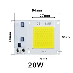 High Power COB LED Lamp Chip - IP65 Smart IC Outdoor Floodlight/Spotlight Bulb (Warm White)