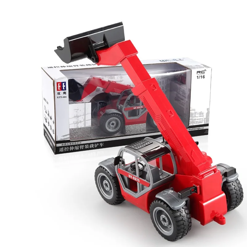 Новая высокая имитация дистанционного управления RC Телескопическая рука погрузка погрузчик грузовик моделирование звук усадка Лопата Инженерная