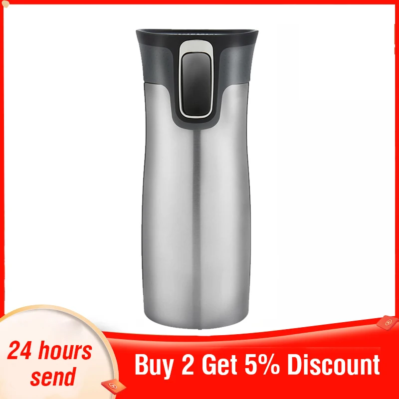 Contigo Thermos Autoseal Stainless Steel Insulated Flask Coffee Travel Mug  473ML