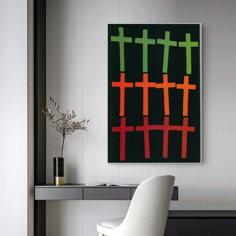 

Abstract Cross Pattern Canvas Paintings Wall Art Prints Poster Living Room Decor Decorative Paintings On The Wall Home Decor