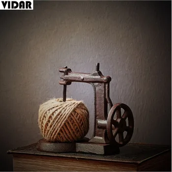 

VIDAR European-style Retro Nostalgic Sewing Machine Cast Iron Rope Winder Decorative Ornaments Living Room Window Display Props