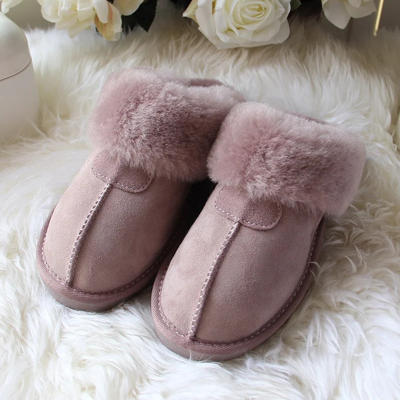 

2019 new Women's Indoor Slippers Ladies Fashion Natural Wool Home Slippers Women Fur Slippers Female Warm Winter Slippers Shoes