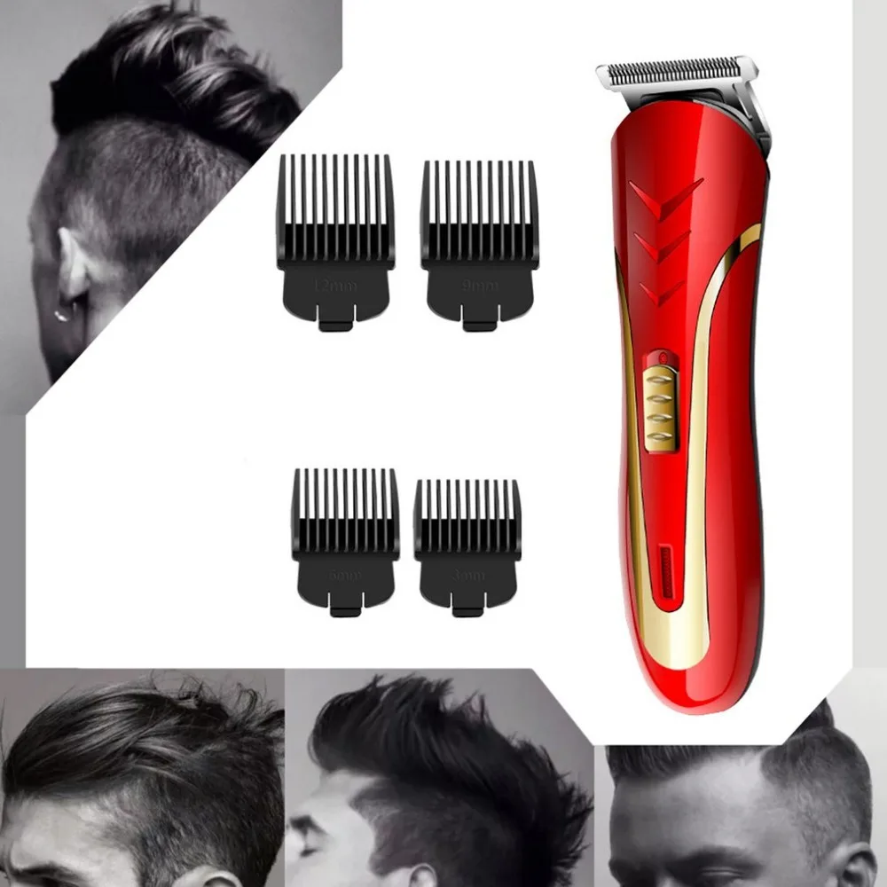 KEMEI KM-1409 триммер для волос из углеродистой стали с европейской вилкой перезаряжаемая электрическая бритва Мужская бритва для бороды электрическая машинка для стрижки волос