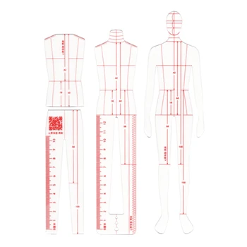 

3Pcs/lot Men's Wear Ruler Drawing Comma Line Human Dynamic Template Fashion Ruler Fashion Line Drawing Human