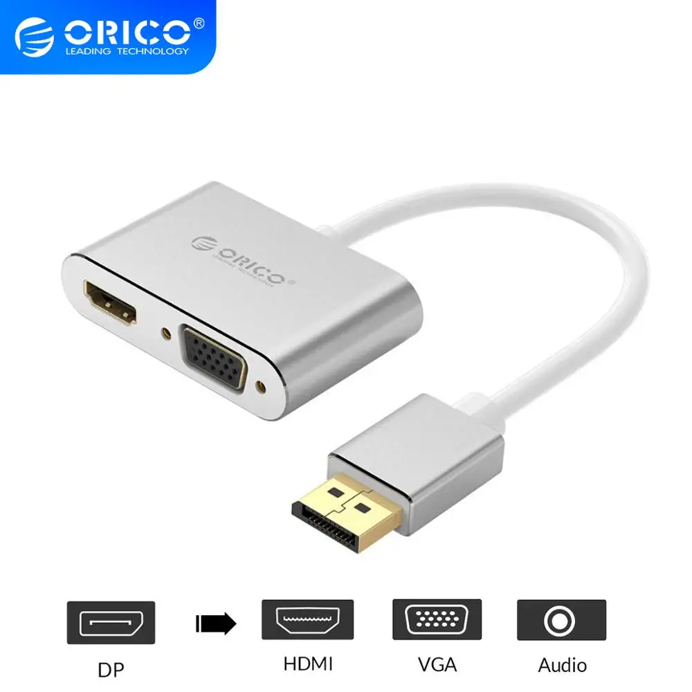 Переходник ORICO Displayport DP папа HDMI VGA Аудио мама кабель 1 2 версия 4K HD 30/60 @ Hz для