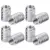 DSYCAR 4pcs Silver Car Tire Valve Stems Cap Knurling Style Tire Valve Cap Aluminum Tire Wheel Stem Air Valve Cap for US Schrader