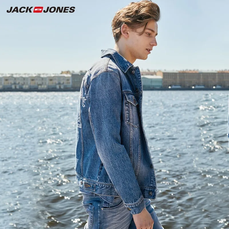 JackJones мужские трендовые повседневные джинсовые куртки пальто 219357515