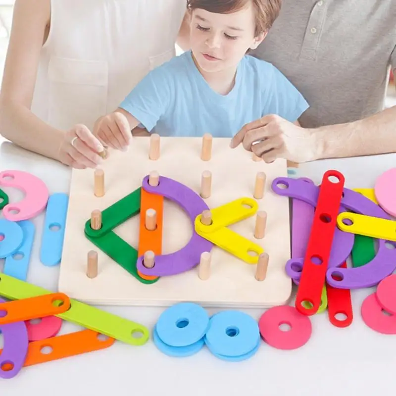 Монтессори цифровые буквы колонки Набор деревянные геометрические блоки детские развивающие игрушки упражнения практическая способность цвет познание