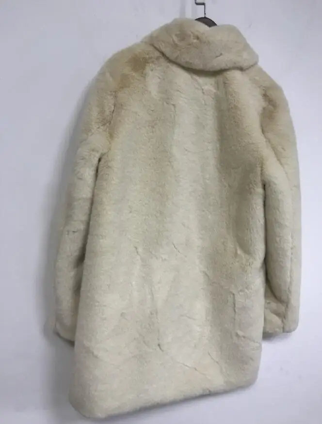 Зимняя однотонная теплая куртка с отложным воротником и карманами, длинное пальто из искусственного меха