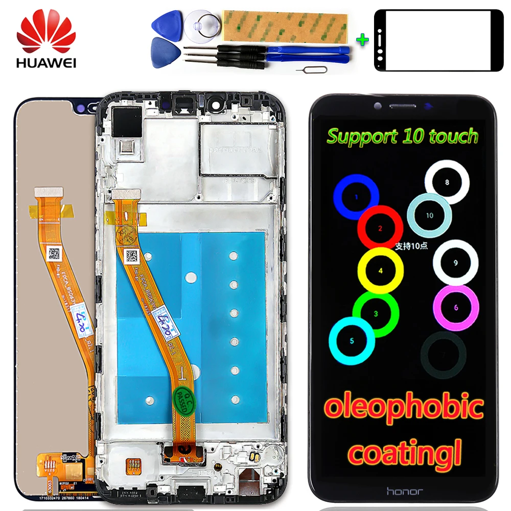 

Original Huawei 6.3 inch LCD display For Huawei Honor Play Touch Screen Oleophobic coating Digitizer Assembly 10 Touchs Frame