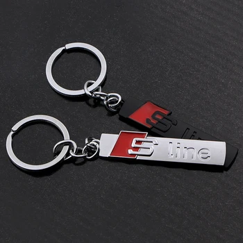 

1pcs For Audi a3 a4 a5 a6 s4 s5 s6 s7 c5 c6 b7 b8 b6 q3 q5 q7 8p 8v metal key ring car badge keychain keyring Car accessories