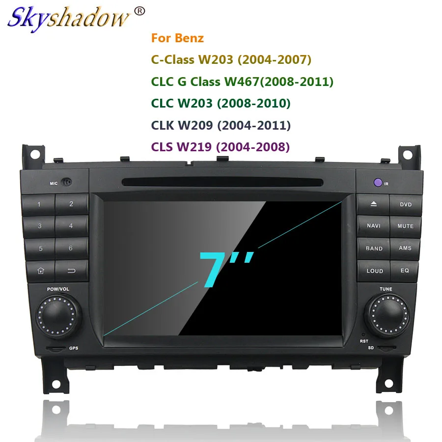 HD TDA7851 4*50W Android 9,0 4 Гб Оперативная память 64G Автомобильный DVD плеер, Wi-Fi, BT 4,2 радио gps ГЛОНАСС карта для Benz W203 W467 W209 W219 2010 2011