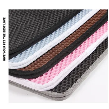 

Fast Shipping Cat Pet Supplies Double-layer High-Quality Elastic Cat Litter Pad Easy-to-clean Cat Litter Pad Waterproof Cat Pad