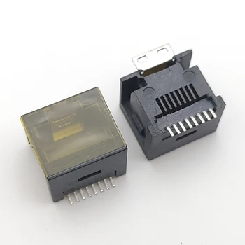 

10PCS/Lot RJ45 patch vertical RJ45 socket vertical inline 180 degrees vertical stickers 8P8C network port