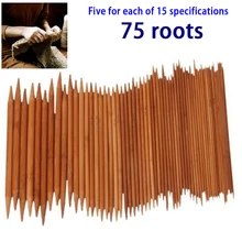 75 шт./компл. 20 см 15 Размеры бамбуковой Вязание Крюк вязания крючком с двойным иглы свитер плетения изделий из трикотажа набор инструментов