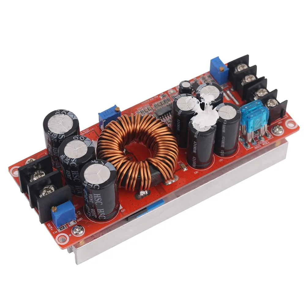 

Professional 1200W DC-DC Boost Converter Power Supply 8-60V 12V Step Up to 12-83V 24V 48 With Large Heat Sink Design