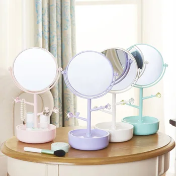 

Multifunctional Desktop Double-Sided Makeup Mirror Storage Box Makeup Organizer Cosmetic Storage Box Jewelry Organizer Rack