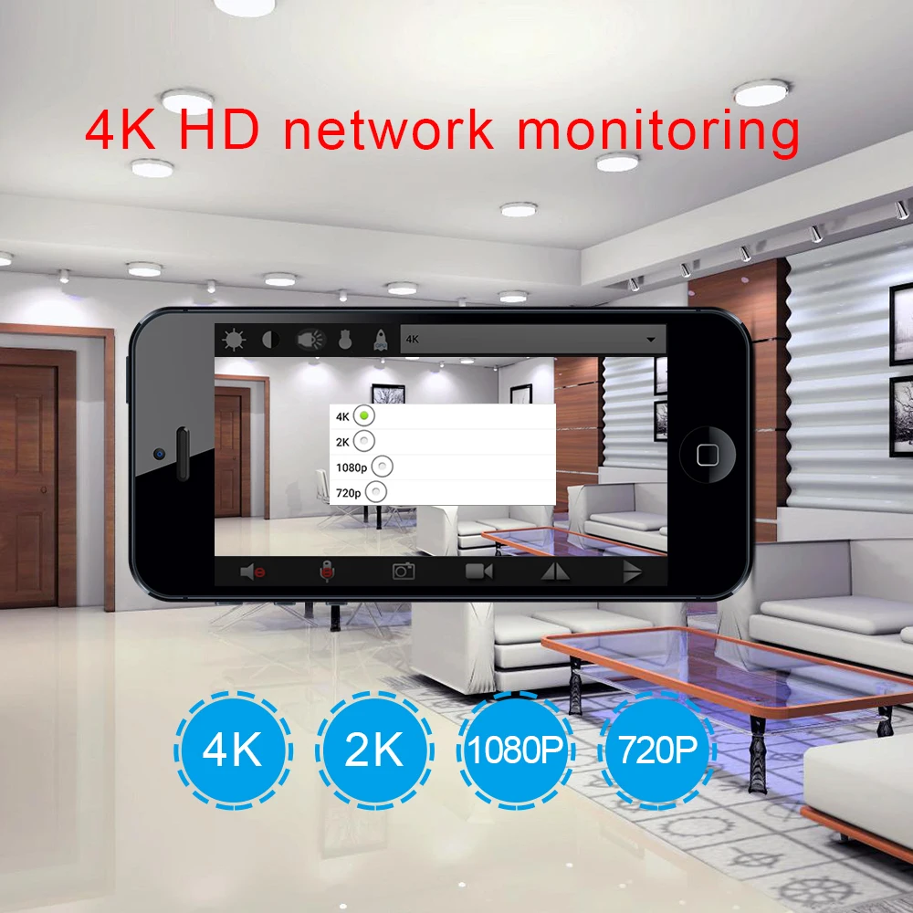 4k wi fi mini câmera girar 180