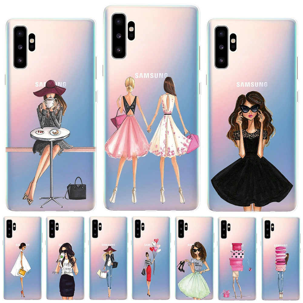 Fashion Classy Paris Girl Summer Legs Soft TPU Case For Coque Samsung Galaxy NOTE 10 Pro 5G Note 9 8 5 M10 M20 M30 Cover | Мобильные
