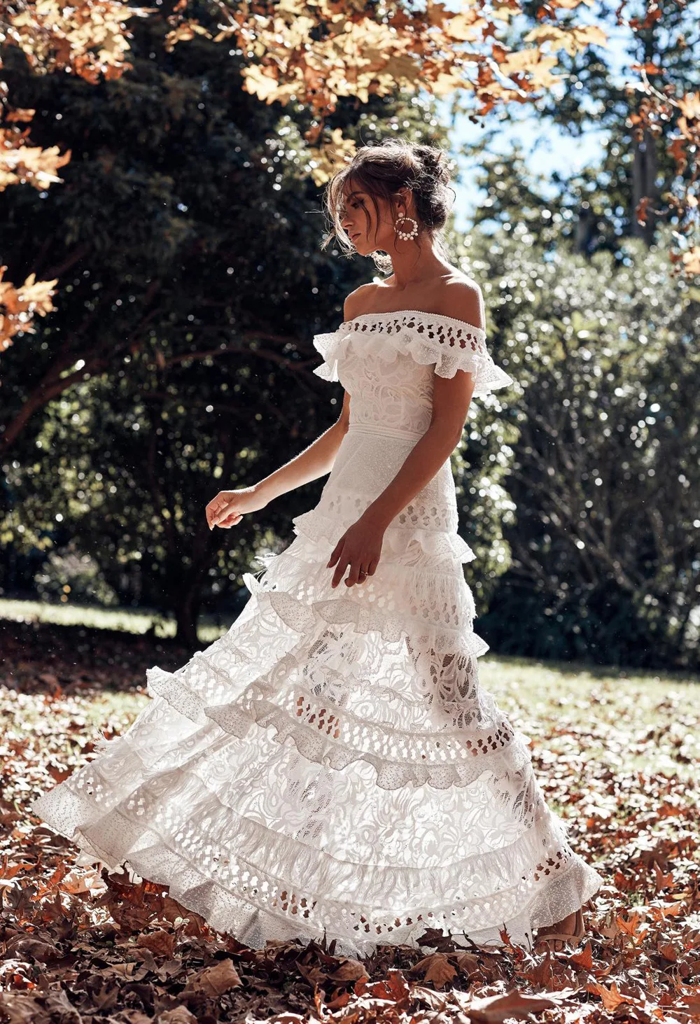 Новое поступление, кружевное Дешевое пляжное свадебное платье с открытыми плечами, мягкое белое богемное платье с вырезом лодочкой, свадебное платье, Robe De Mariee Boheme