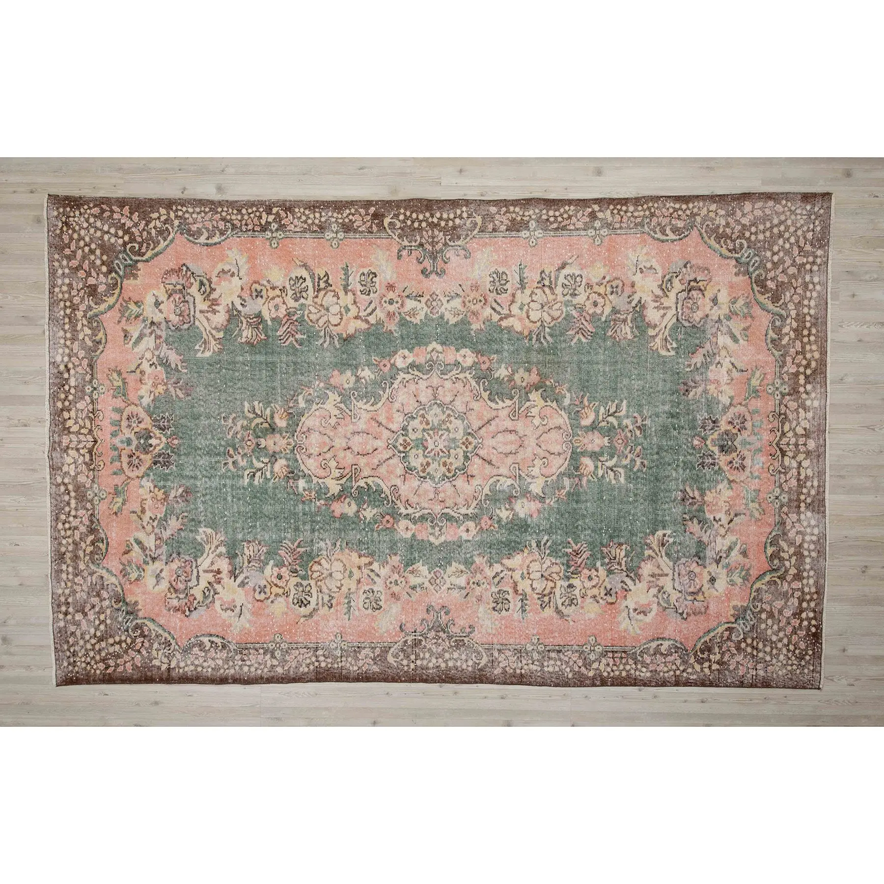 Коричневый и зеленый ковер среднего размера домашняя мебель ручной работы