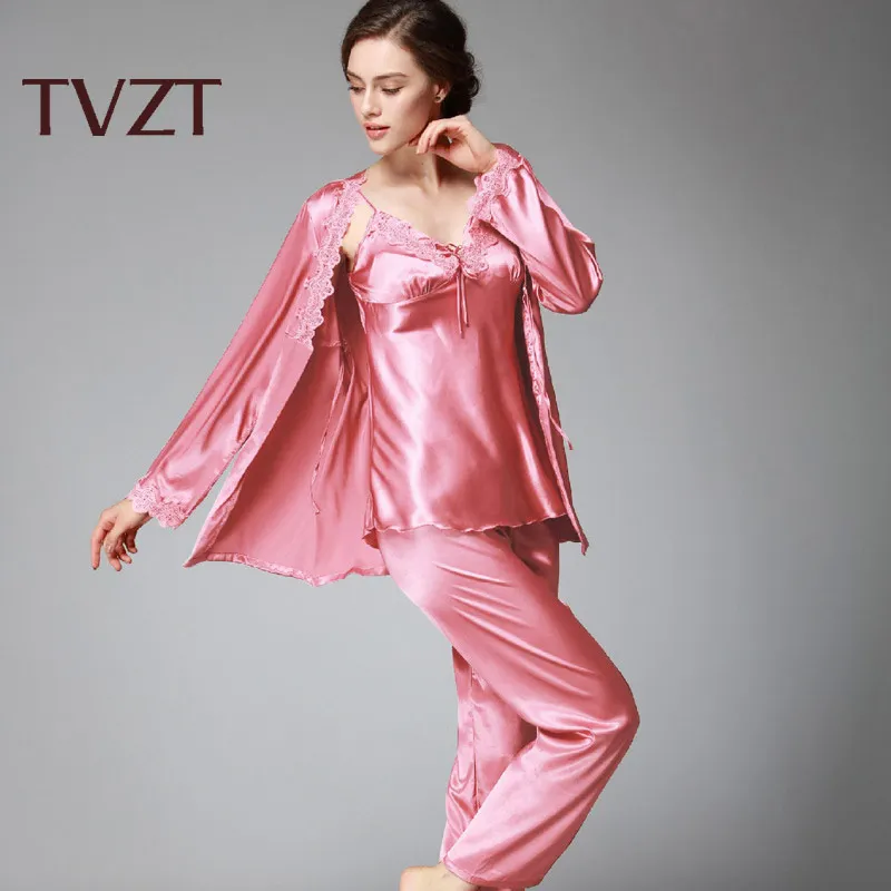 

Tvzt 2020 spring and summer new women's pajamas pants three-piece suit underwear night spring comfortable women's pajamas