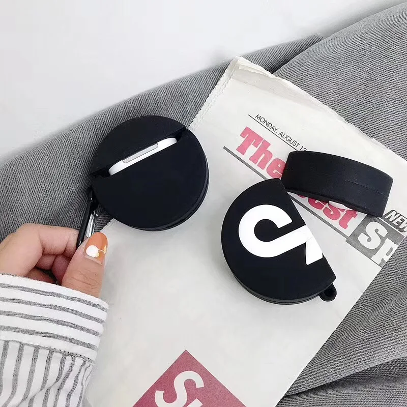 Силиконовый чехол AirPods с логотипом Marvel, Капитан Америка, Супермен, Тикток, 1 чехол, беспроводная bluetooth-гарнитура, чехол funda AirPods, 2 аксессуара