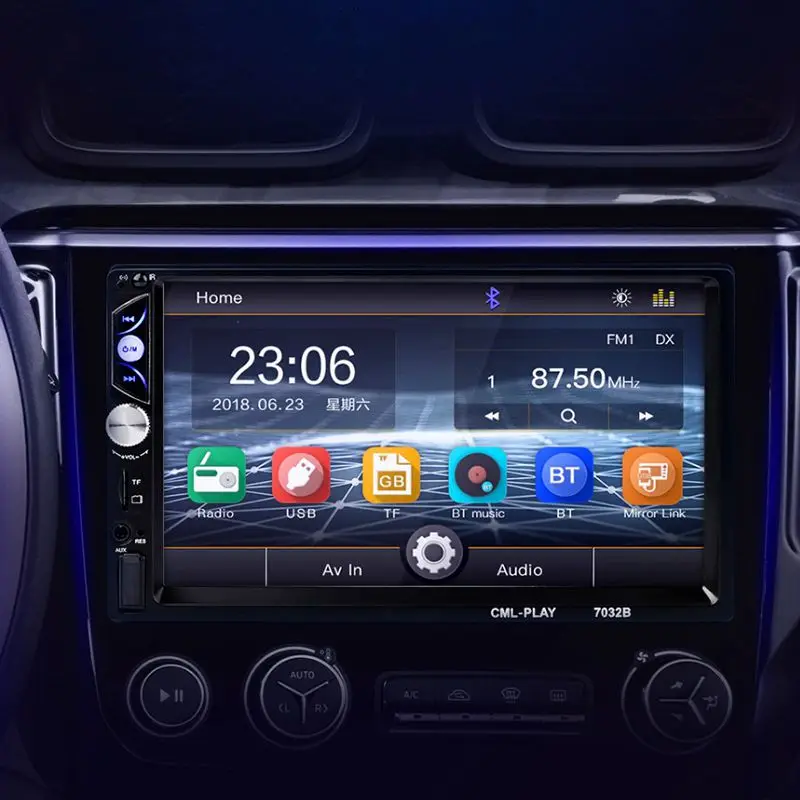 

2Din Car Radio 7 inch Press Mirrorlink Auto Audio Player For Subwoofer Mp5 Player Autoradio Bluetooth Rear View Camera Tape Re