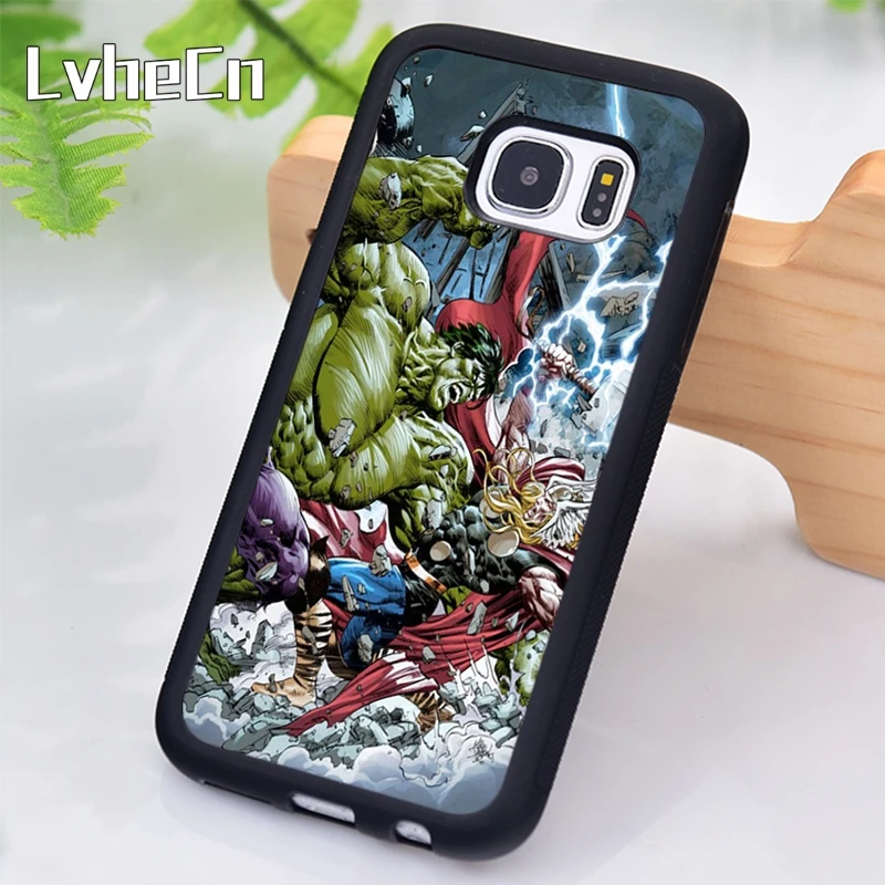 LvheCn Hulk VS Thor The Avengers Marvel Hero Phone Case For Samsung Galaxy S9 S8 S10 Plus Lite S6 S7 Edge S5 Note 5 8 9 10 Coque |
