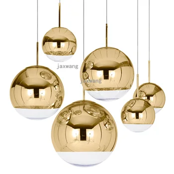 

Modern LED Light Fixtures Copper Shade Pendant Light Lighting Glass Globe Ball Round Pendant Lamps Luminaire Kitchen Accessories