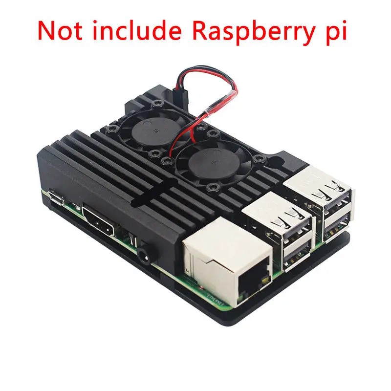 Замена двойной охлаждающий вентилятор Алюминиевый сплав чехол для Raspberry Pi 3B/3B + защитный доступ