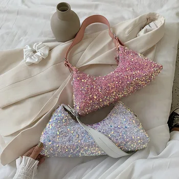 

Brand Original Design 2020 New Fashion Sequined Women's Bag Shoulder Underarm Bag Foreign Style Handbag