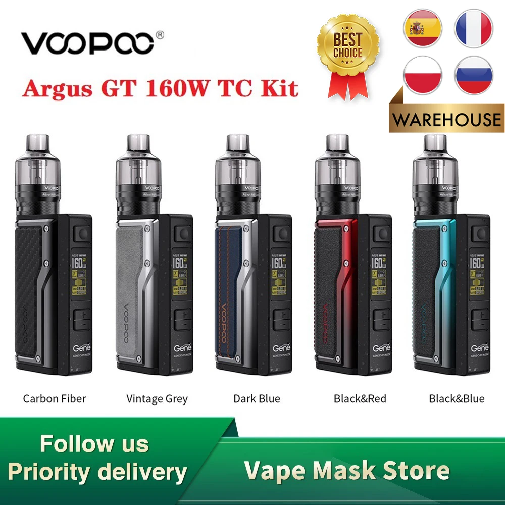 Новый комплект VOOPOO Argus GT 160 Вт TC с баком PnP 4 5 мл питание от двух ячеек 18650 подходит