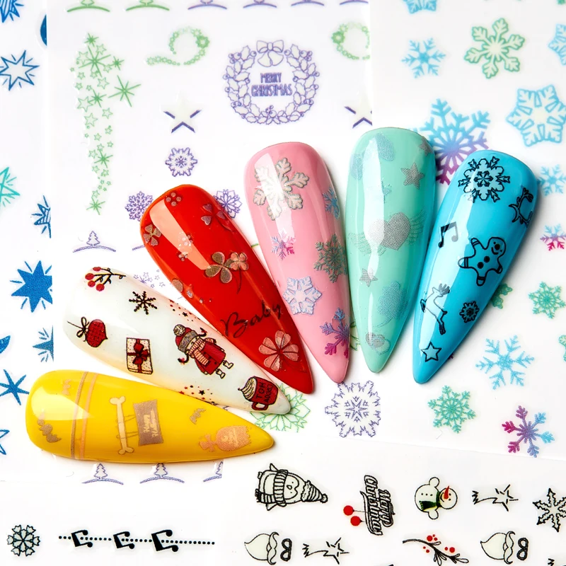 1 лист светящиеся стикеры 3D на ногти Nail Art Типсы украшения ногтей Обертывания смешанные наклейки для дизайна ногтей DIY Декор Маникюр
