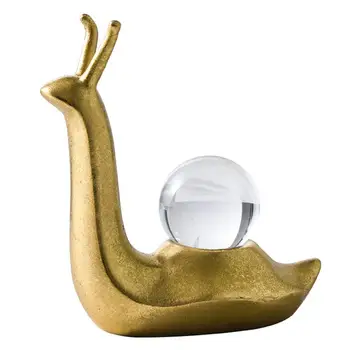 

1pc Simulation Snail Ornament Home Resin Craft Festival Layout Decor (Golden)