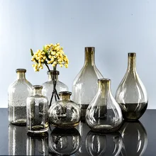 Ваза из цветного стекла, современная модная Цветочная композиция, креативное простое украшение дома