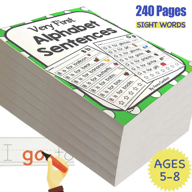 

240 Pages Vocabulary Activity Exercise Book Learn Practice The Most Common High-frequency Vocabulary for Children Notebooks Word