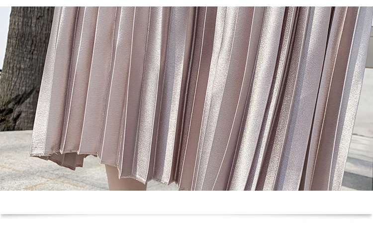 Бархатная юбка, элегантная однотонная плиссированная юбка миди, новинка, Осень-зима, для девушек, Корейская, высокая талия, а-силуэт, Женская длинная юбка, 2i