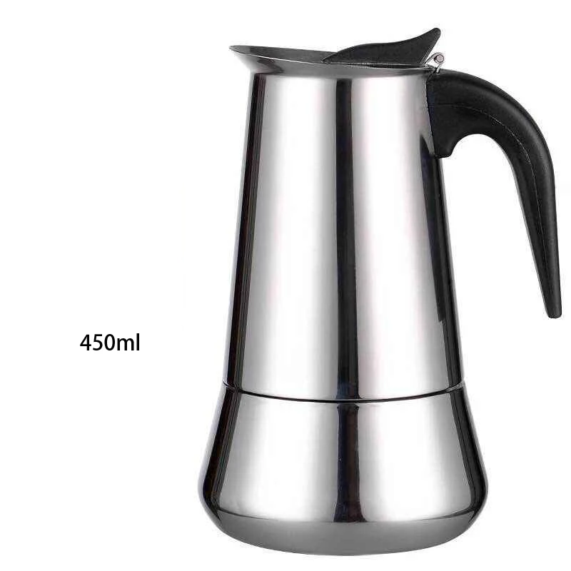 Кофеварка из алюминия Mocha эспрессо Перколятор горшок Кофеварка Moka горшок 2 чашки/4 чашки/6 чашек/9 чашек плита кофеварка