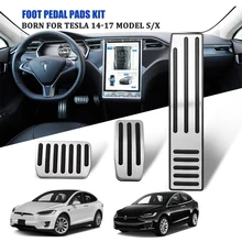 

For Tesla Model X and Model S 2012-2018 Aluminium Alloy Non Slip No Drill Gas Brake Pedal Cover Pad Car-Styling Accessories