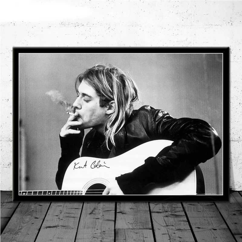 Kurt Cobain рок музыки группы певица Плакаты и принты картины на холсте искусство стены фотографии для Декор в