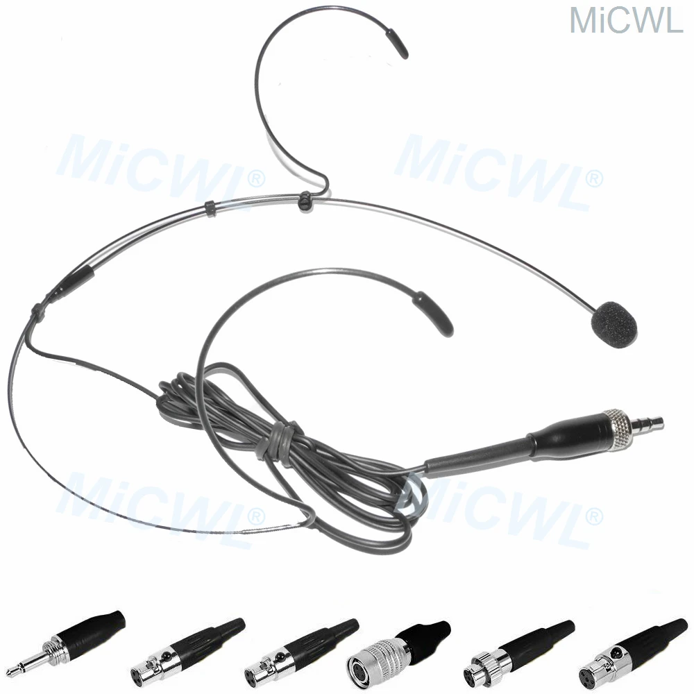 

MiCWL B40 Black Dual ear hook Headset Microphone for MiPro Sennheiser Shure AKG Samson Audio-Technica Wireless System