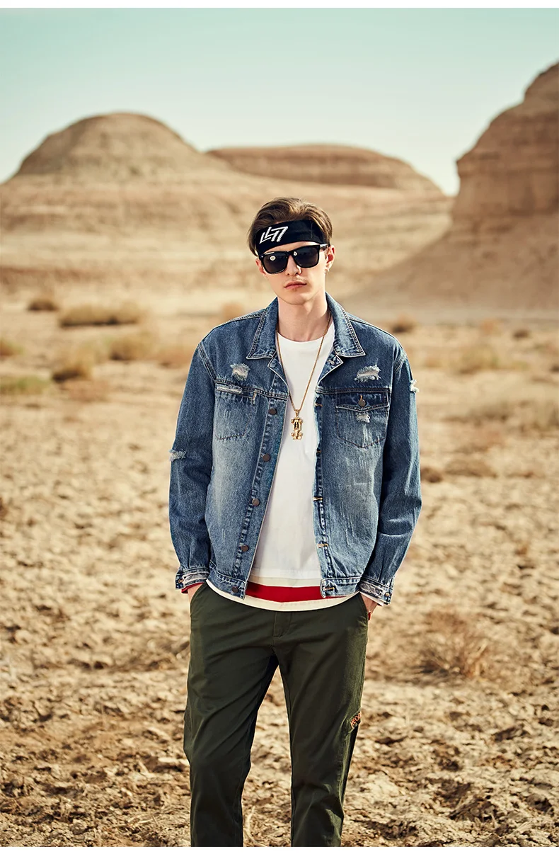 Enjeolon Men Denim Jacket Autumn Fashion Streetwear Bomber Jacket Mens Outwear Jeans Jacket Male Cowboy Coats Clothing 3XL NT804