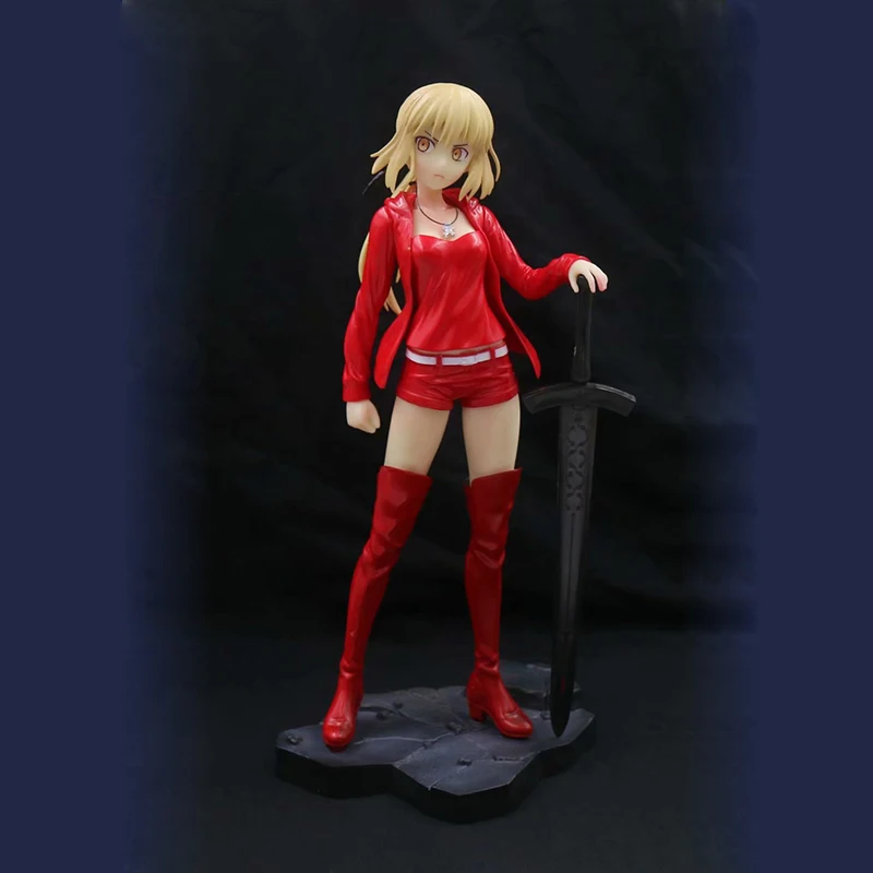 

24cm Anime Fate stay night Altria Pendragon saber PVC Action Figure Model Anime FGO Saber Jeanne Figurine Toys