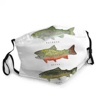 

Brown Rainbow Trout Triad Reusable Mouth Face Mask Fishing Fly Fishing Dust Protection Cover Respirator Muffle