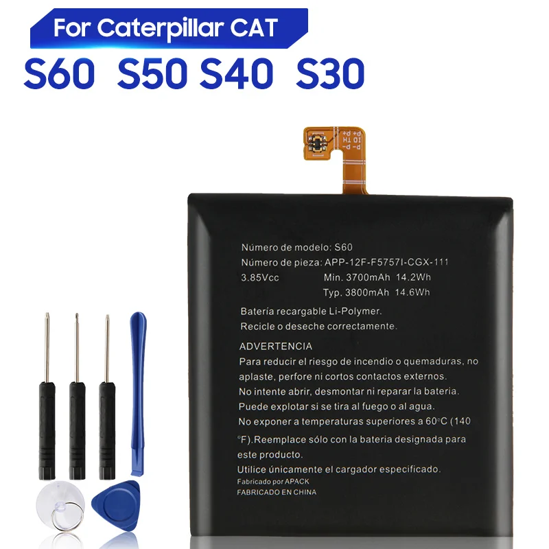 

Original Replacement Battery For Caterpillar Cat S60 S50 S40 S30 APP-12F-F57571-CGX-111 Genuine Battery 3800mAh
